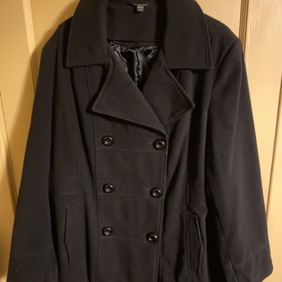 Black George Winter Pea Coat Sz 2X 18W-20W EUC - Picture 2 of 5